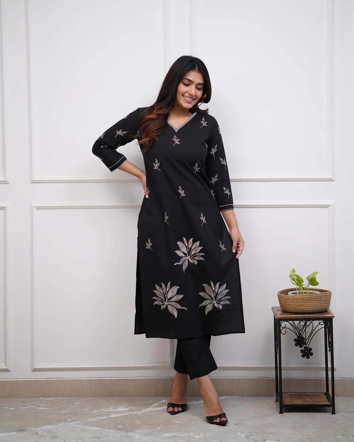 Dhruvi 451 Cotton Embroidery Kurti With Bottom Collection