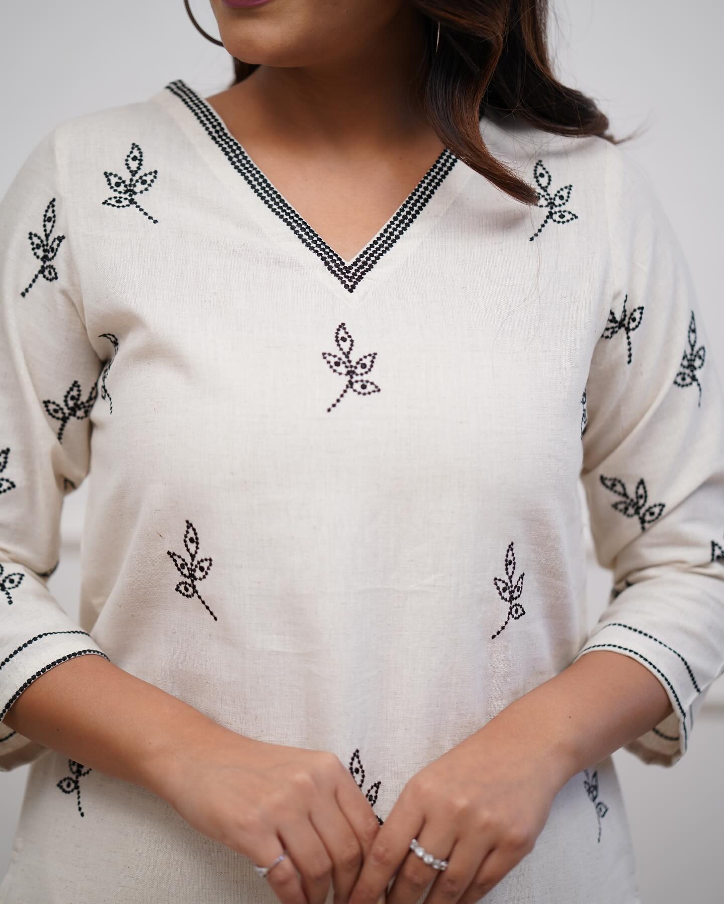 Dhruvi 452 Cotton Embroidery Kurti With Bottom Collection
