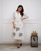 Dhruvi 452 Cotton Embroidery Kurti With Bottom Collection