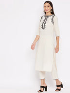 Dhruvi 454 Cotton Embroidery Kurti With Bottom Collection