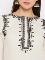 Dhruvi 454 Cotton Embroidery Kurti With Bottom Collection