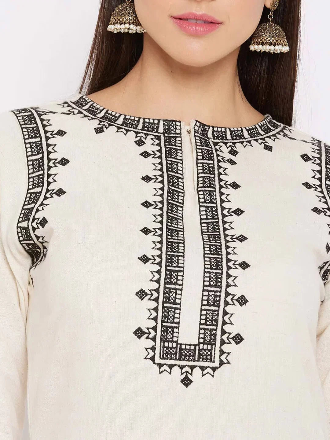 Dhruvi 454 Cotton Embroidery Kurti With Bottom Collection