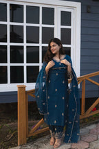 Dhruvi 477 Chanderi Embroidered Kurti With Bottom Dupatta