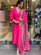 Dhruvi 484 And 485 Chanderi Embroidery Kurti With Bottom Dupatta Collection