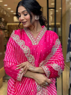 Dhruvi 484 And 485 Chanderi Embroidery Kurti With Bottom Dupatta Collection