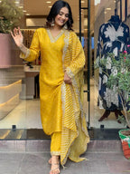 Dhruvi 484 And 485 Chanderi Embroidery Kurti With Bottom Dupatta Collection