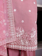 Dhruvi 487 Silk Blend Embroidered Kurti With Pant Dupatta