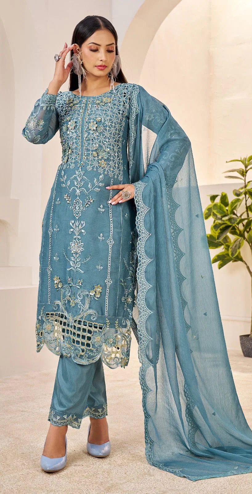 Elan E 04 Chiffon Embroidered Salwar Kameez Collection