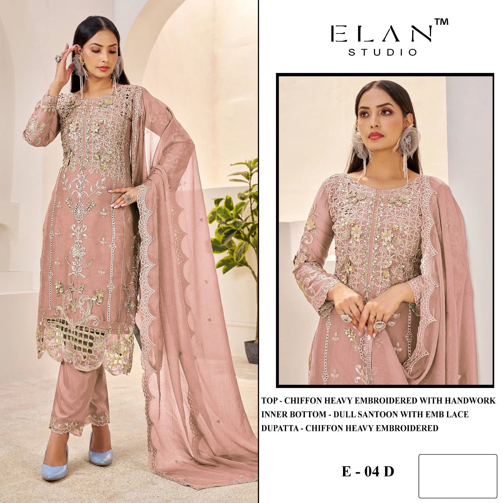 Elan E 04 Chiffon Embroidered Salwar Kameez Collection