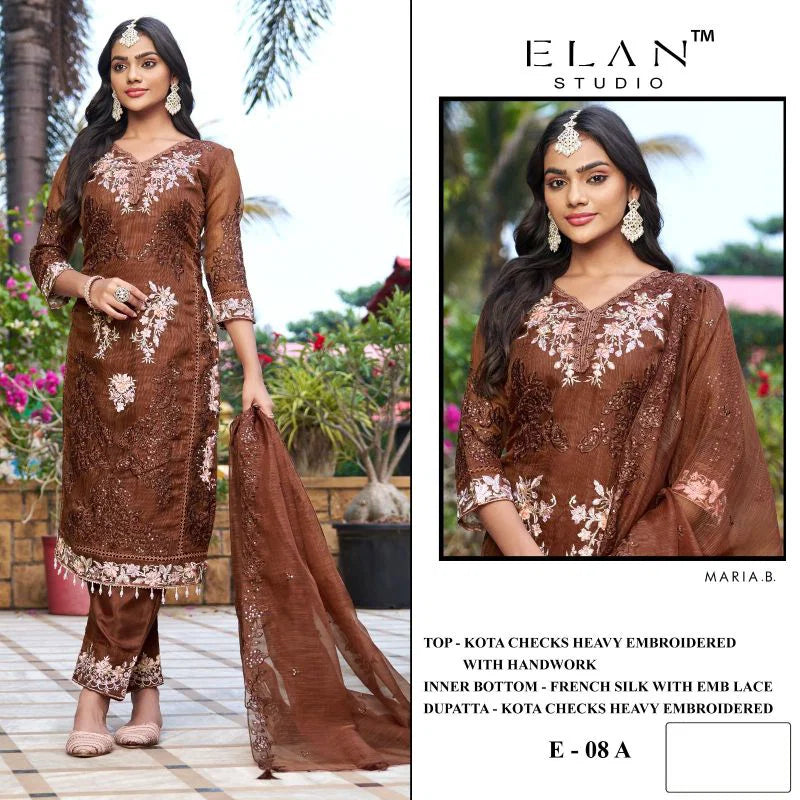 Elan E 08 A To D Kota Doriya Embroidered Salwar Kameez