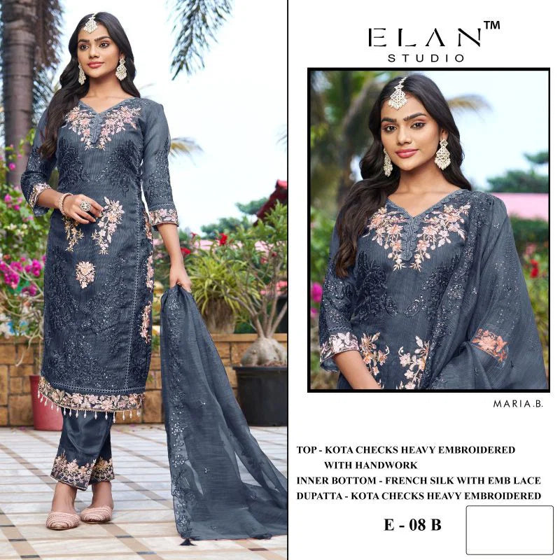 Elan E 08 A To D Kota Doriya Embroidered Salwar Kameez