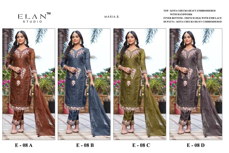 Elan E 08 A To D Kota Doriya Embroidered Salwar Kameez