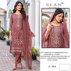 Elan E 10 A To D Chiffon Embroidered Salwar Kameez