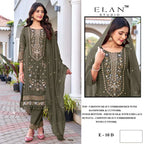 Elan E 10 A To D Chiffon Embroidered Salwar Kameez