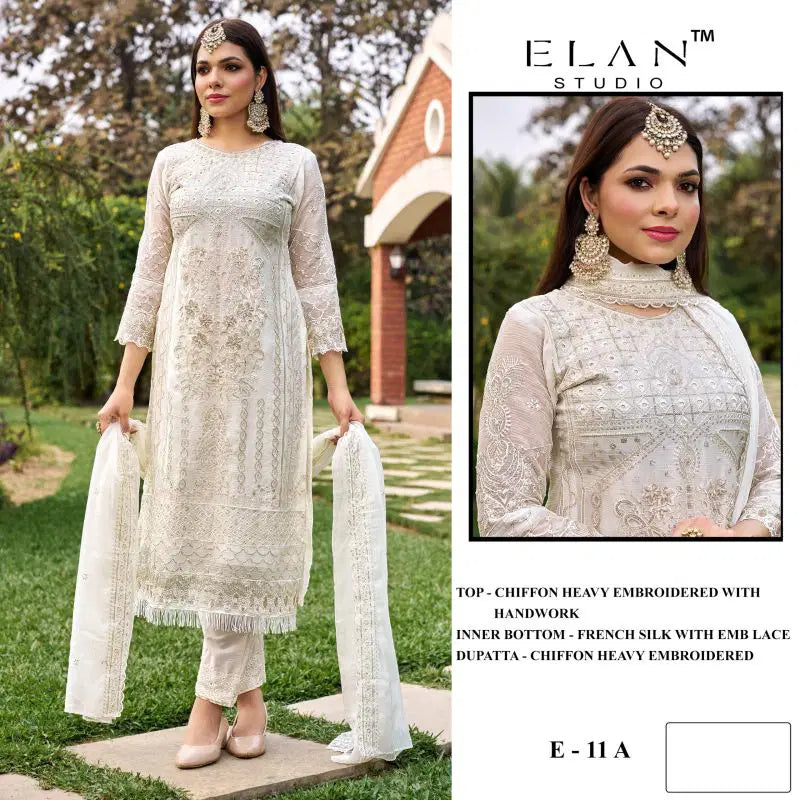 Elan E 11 A To D Chiffon Embroidered Salwar Kameez
