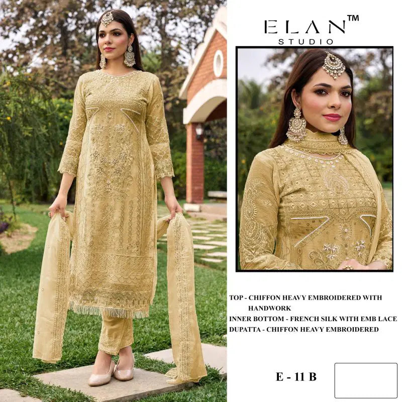 Elan E 11 A To D Chiffon Embroidered Salwar Kameez