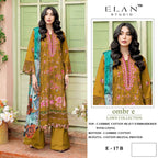Elan E 17 A To D Cambric Cotton Heavy Embroidery Salwar Kameez