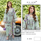 Elan E 21 A To D Cambric Lawn Cotton Embroidered Salwar Kameez Collection