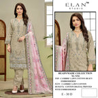 Elan E 30 Cambric Cotton Embroidered Salwar Kameez Collection