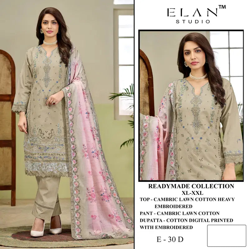 Elan E 30 Cambric Cotton Embroidered Salwar Kameez Collection