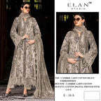 Elan E 34 Cambric Cotton Embroidered Salwar Kameez Collection