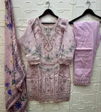 Elan E 40 Cambric Cotton Embroidered Salwar Kameez