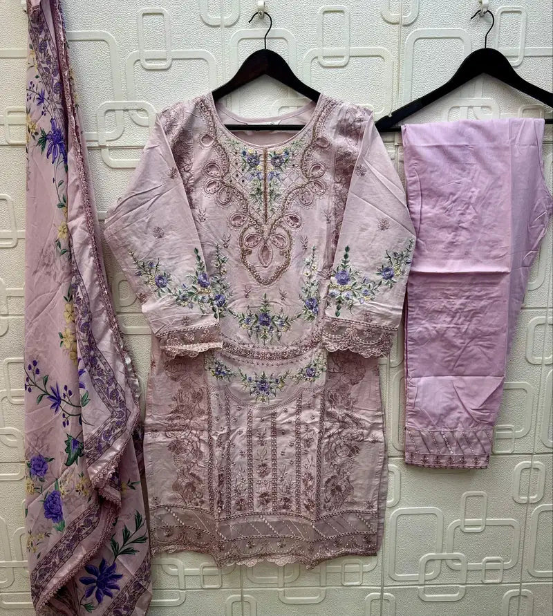 Elan E 40 Cambric Cotton Embroidered Salwar Kameez