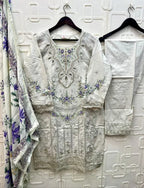 Elan E 40 Cambric Cotton Embroidered Salwar Kameez