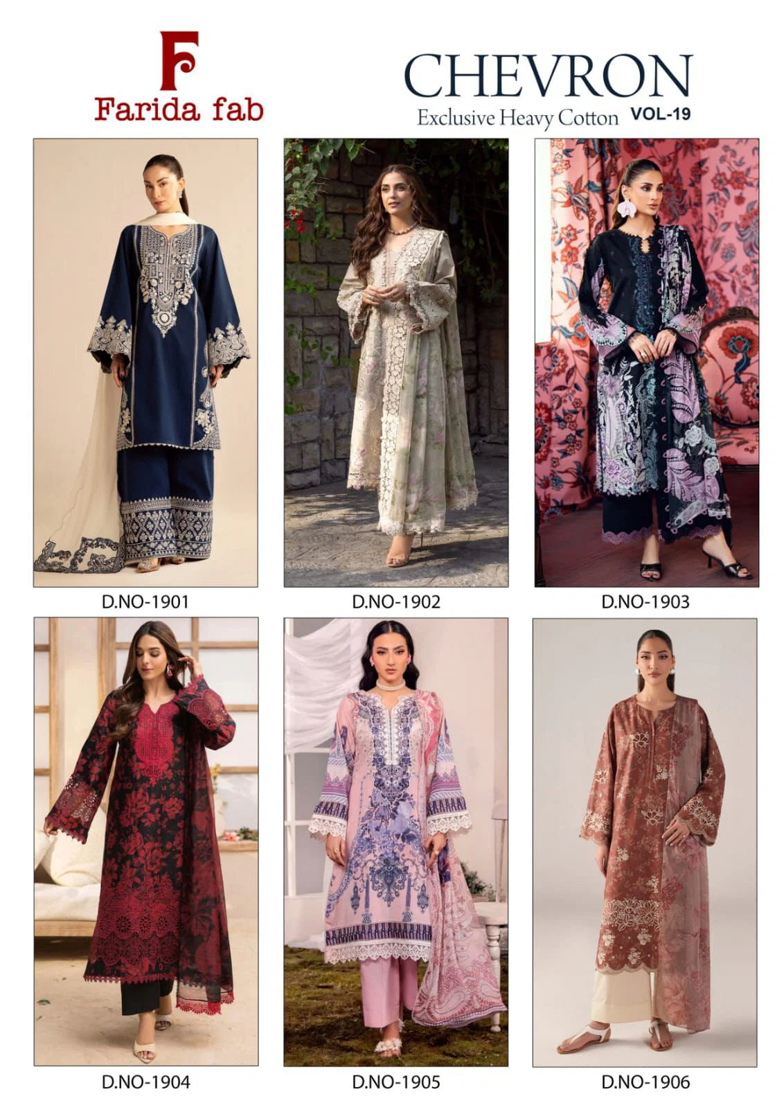 Farida Chevron Vol 19 Cotton Printed Dress Material