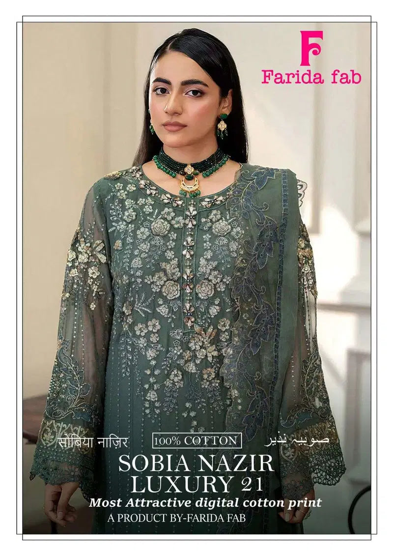 Farida Sobia Nazir Vol 21 Cotton Printed Karachi Dress Material