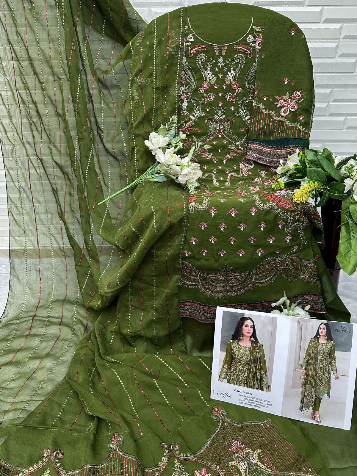 Florent 1063 A To E Chiffon With Emrboidered Salwar Kameez Collection