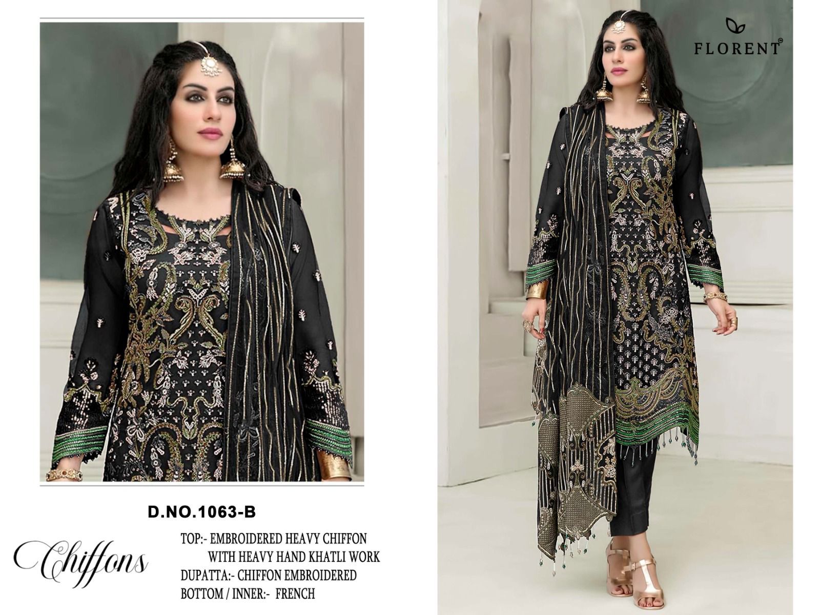 Florent 1063 A To E Chiffon With Emrboidered Salwar Kameez Collection