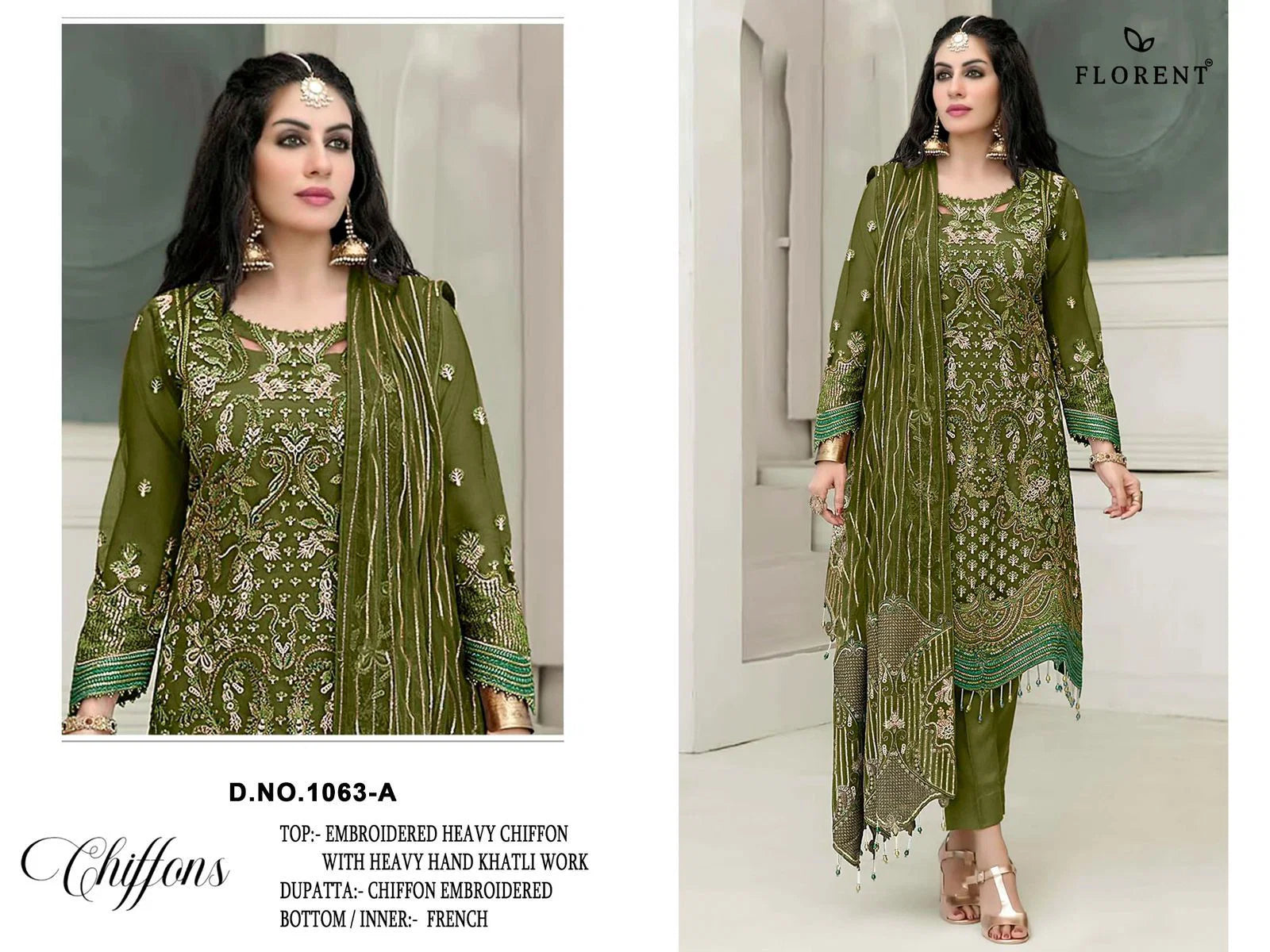 Florent 1063 A To E Chiffon With Emrboidered Salwar Kameez Collection