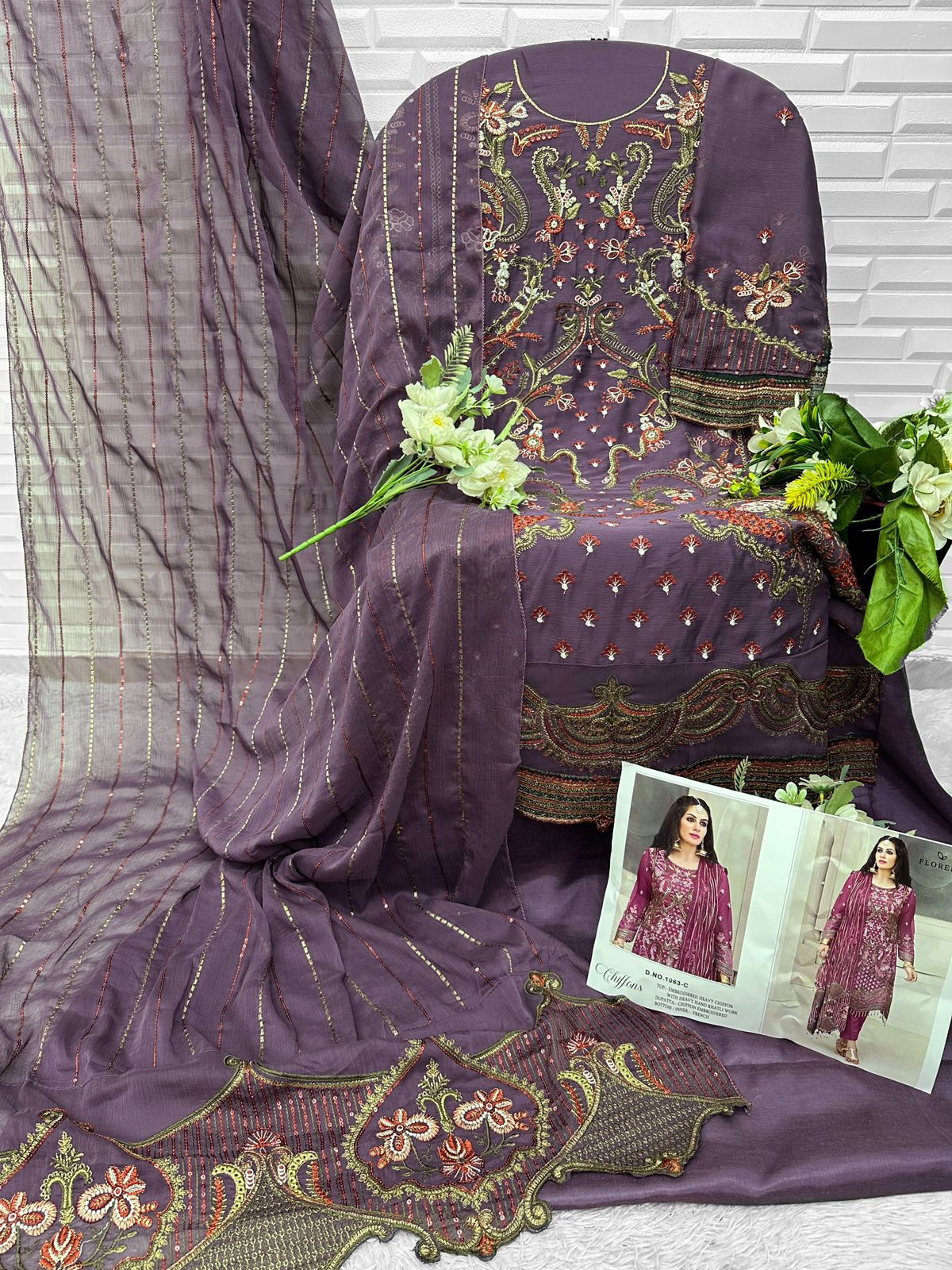 Florent 1063 A To E Chiffon With Emrboidered Salwar Kameez Collection