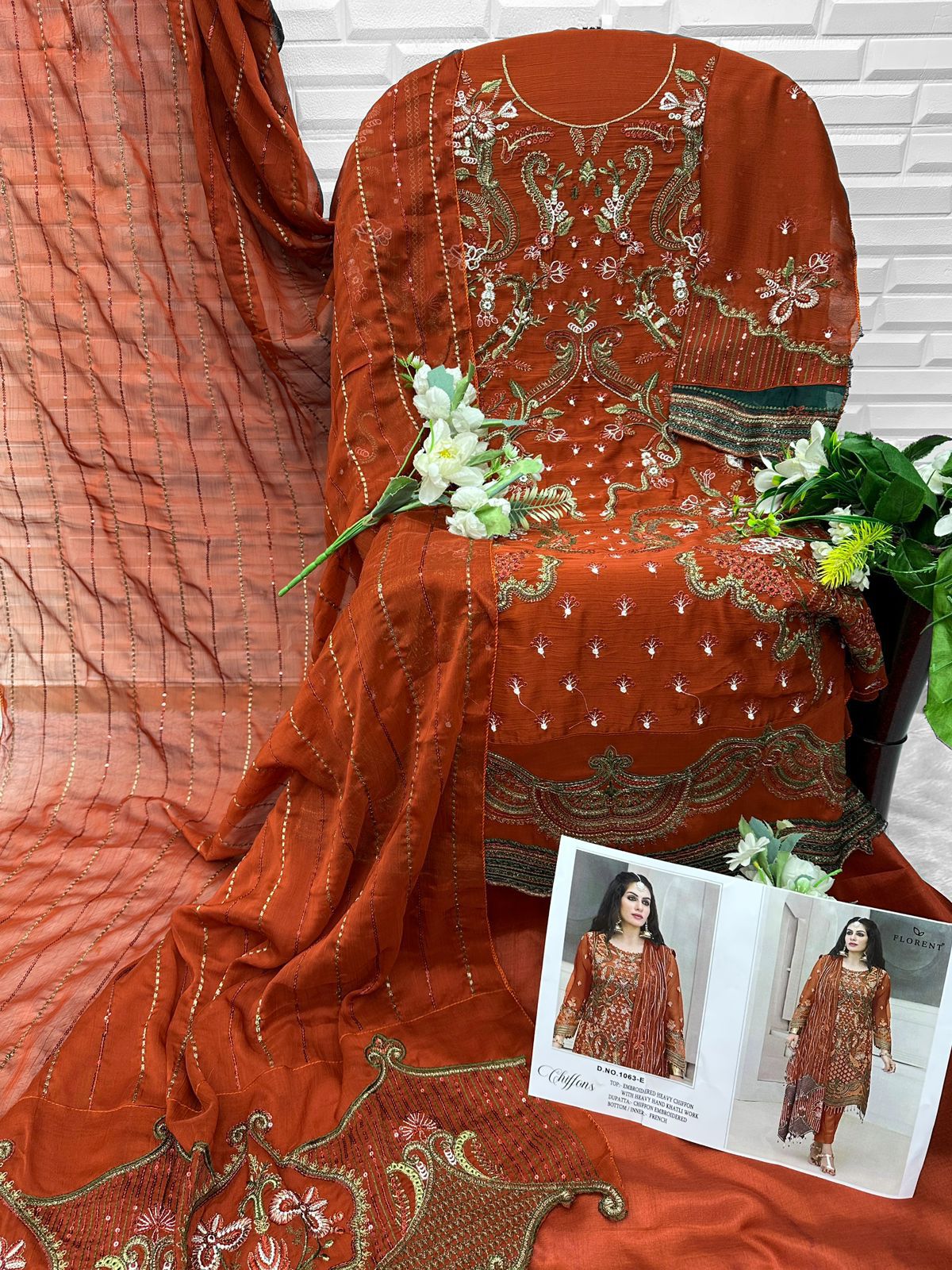 Florent 1063 A To E Chiffon With Emrboidered Salwar Kameez Collection