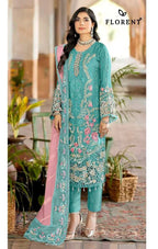 Florent 1073 A To D Chiffon Heavy Embroidered Salwar Kameez