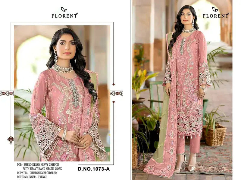 Florent 1073 A To D Chiffon Heavy Embroidered Salwar Kameez