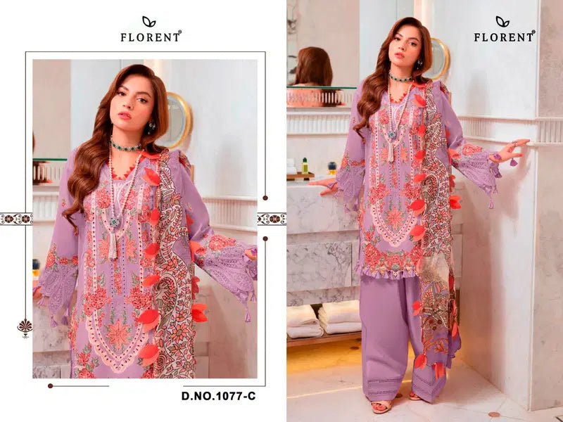 Florent 1077 A To D Cambric Cotton Embroidered Salwar Kameez