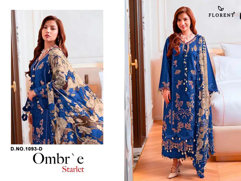 Florent 1093 A To D Cambric Cotton Embroidered Salwar Kameez
