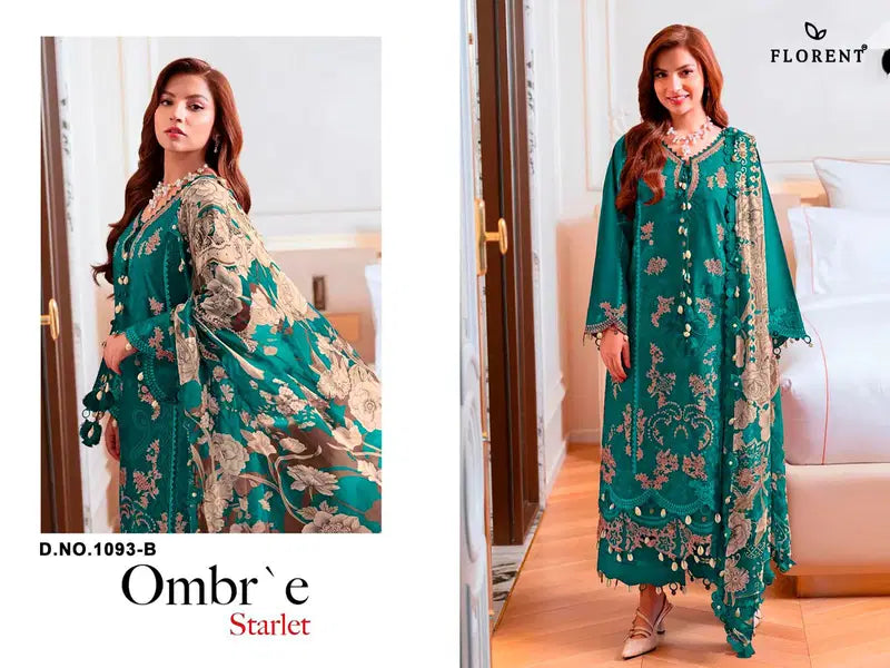 Florent 1093 A To D Cambric Cotton Embroidered Salwar Kameez