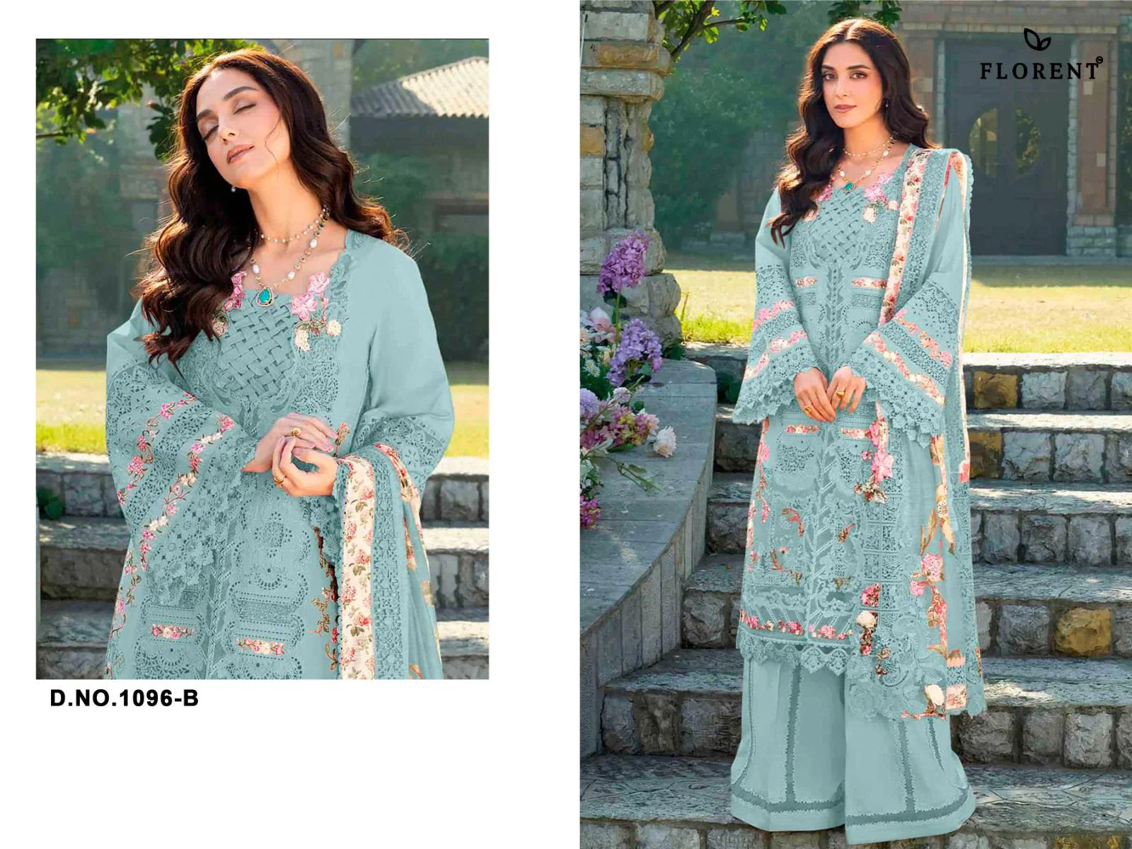 Florent 1096 A To D Cambric Cotton Embroidered Salwar Kameez