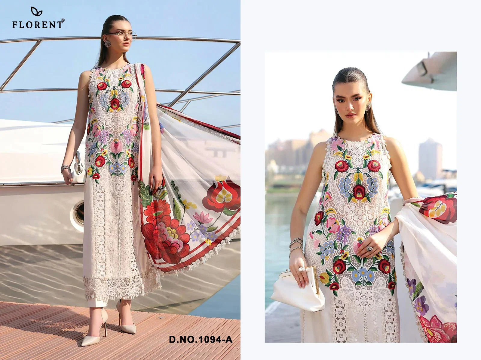 Florent Maria B Premium Embroidered Vol 3 Cotton With Self Embroidered Salwar Kameez