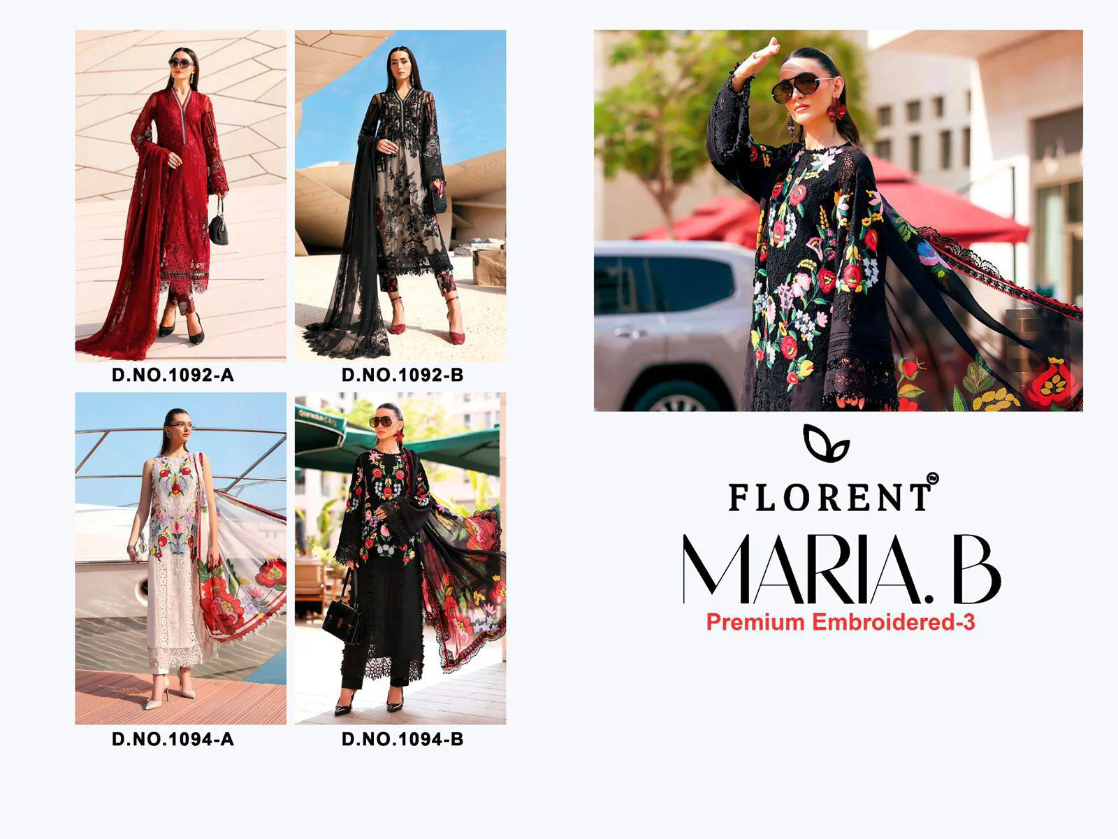 Florent Maria B Premium Embroidered Vol 3 Cotton With Self Embroidered Salwar Kameez