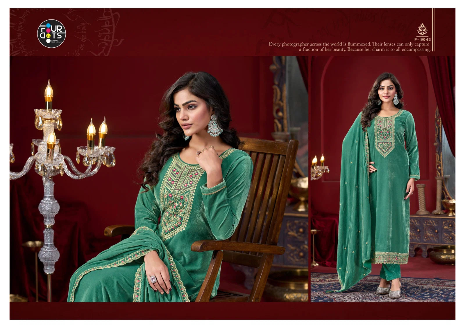 Four Dots Classy Velvet With Work Salwar Kameez