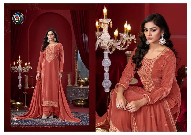 Four Dots Classy Velvet With Work Salwar Kameez
