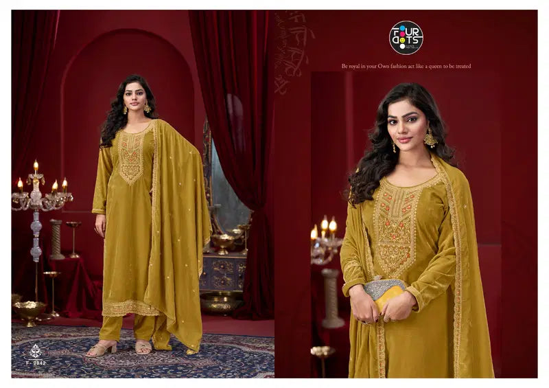 Four Dots Classy Velvet With Work Salwar Kameez