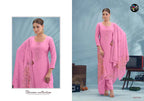 Four Dots Riona Muslin With Applique Work Dress Material