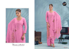 Four Dots Riona Muslin With Applique Work Dress Material