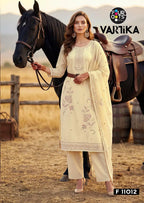 Four Dots Vartika Mal Chanderi Cotton Handworked Dress Material