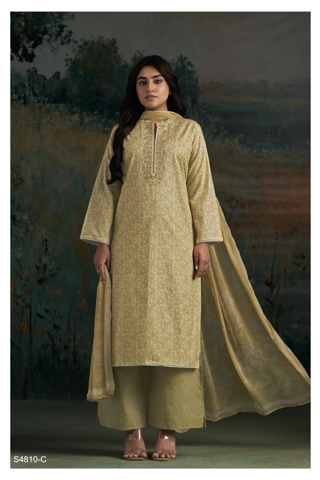 Ganga Aadila 4810 Cotton Printed With Embroidery Salwar Kameez